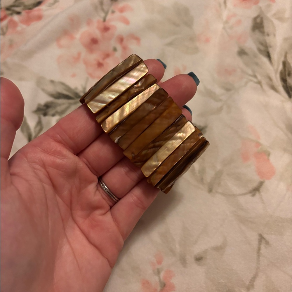 Brown and Cream Shell Bracelet